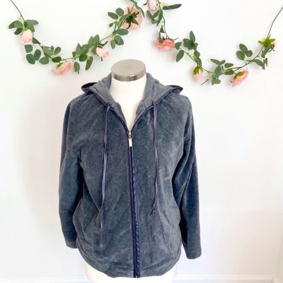 Karen Scott Grey Zip-Up Hoodie, PM - Picture 2 of 5